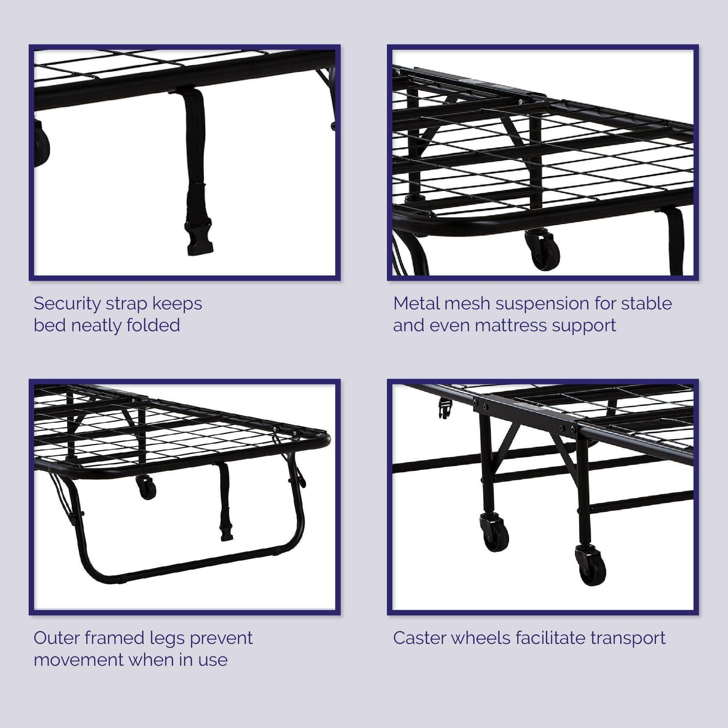 Signature Sleep Folding Metal Guest Bed with 5 Inch Floral Mattress, Folding Guest Bed