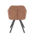 thumbnail image 5 of Clubhouse Contemporary Pleated Chair in Brown Faux Leather by LumiSource - Set of 2, 5 of 8