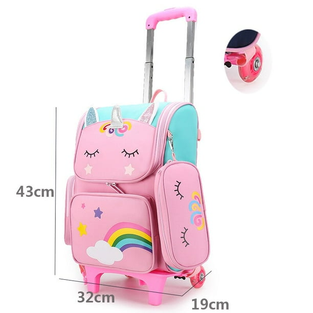 Mochilas escolares de unicornio de dibujos animados para ninas mochila con ruedas bolsa con ruedas mochila rodante para estudiantes bolsa con ruedas xuanjing unisex Walmart en linea