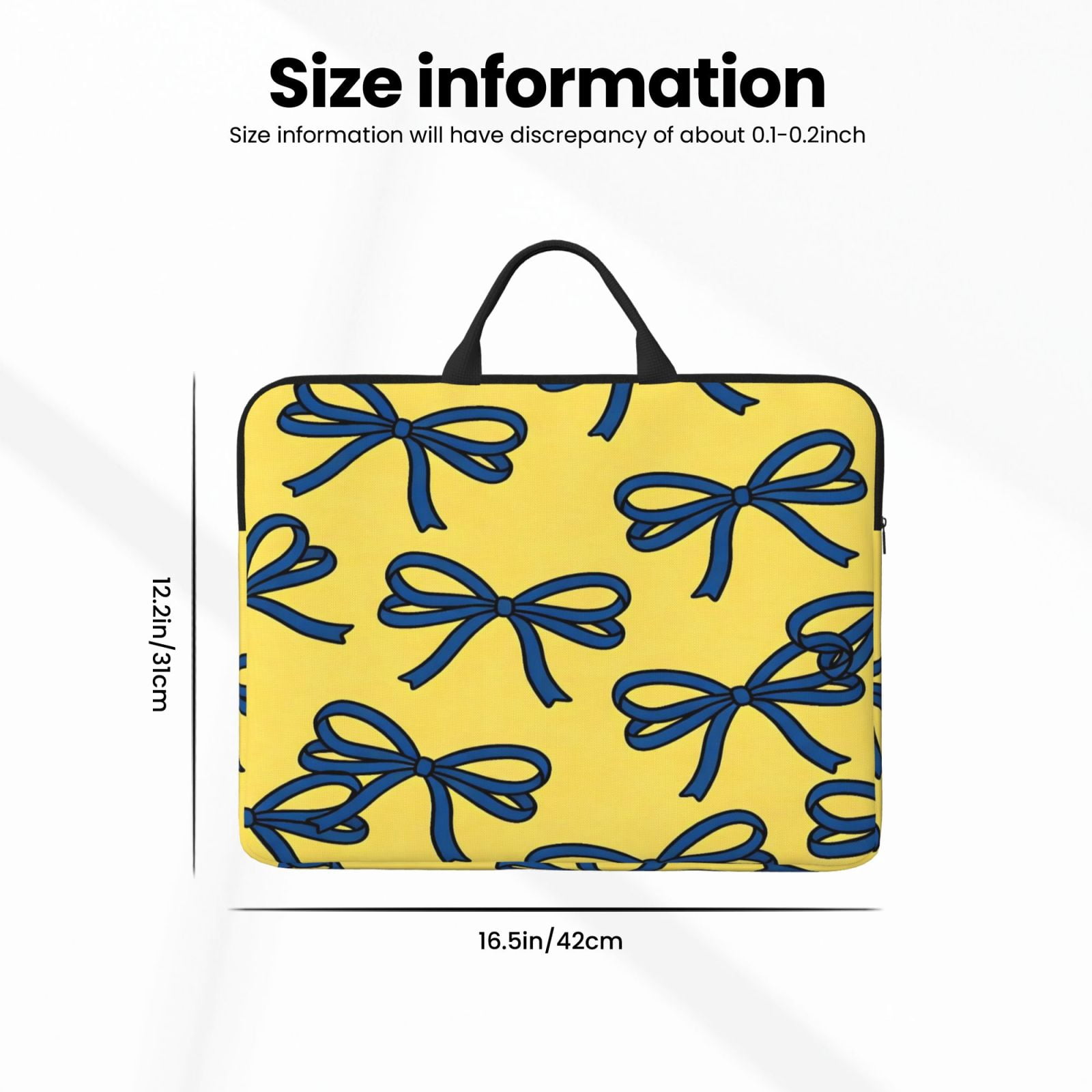 Laptop Sleeve Bag For Women Men 14inch Waterproof Durable Protective Computer Carrying Cover Handle Laptop Case Bag Dark Blue Bows