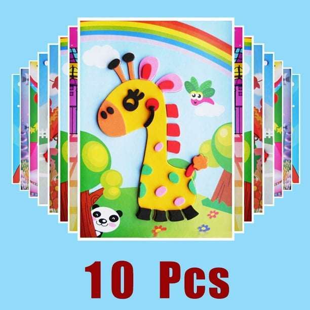 Niños DIY viñetas de animales 3D EVA pegatina de espuma rompecabezas hecho a mano juguetes educativos de Aprendizaje Temprano para niños artesanía regalo