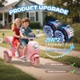 thumbnail image 2 of Okybaby 12V Kids Ride On 2-Seater Motorcycle with Dual Motors, 3 Wheels Electric Motorcycle with Bluetooth, Music, USB, LED Light, Battery Powered Ride on Toy Car for Kids Aged 3-6, Pink, 2 of 9