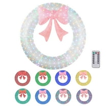 Ktaxon 60in Christmas Wreath Christmas Decoration Lighted Holiday Decor 400 Lights LED,Multicolor Mode,Remote Control