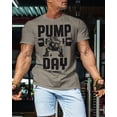 thumbnail image 3 of Gymish Pump Day Workout T-Shirt for Men – Funny Gym Shirt, Motivational Lifting Tee, Men’s Athletic Apparel, Warm Grey, X-Large, 3 of 6