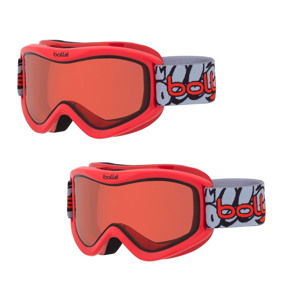 Bolle Volt Snow/Ski Goggles for Kids Ages 6+ (Red Grafitti/Vermillion