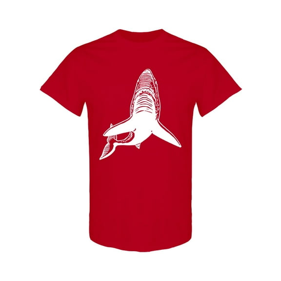 Realistic Shark Draw T-Shirt Men -Image by Shutterstock, Male x-Large