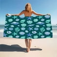 thumbnail image 2 of Seashell Starfish Pattern Beach Towel Soft Absorbent Large Bath Towel For Swimming Pool Travel Spa Sport Gym, 2 of 5