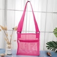 thumbnail image 4 of Advancent Bolsa de malla de playa, juguete de gran capacidad, concha para niños, correas de transporte, cesta de almacenamiento, bolso hueco de Almacenamiento y organización del hogar Rosado, 4 of 6
