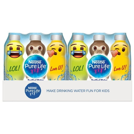 H54 Drinking Water - Nestlé Pure Life emoji Collection Drinking Water, 11.15 fl oz. Plastic Bottles (24 Count)