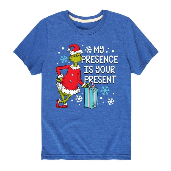 Dr. Seuss - The Grinch My Presence Is Your Present - Toddler And Youth Short Sleeve Graphic T-Shirt
