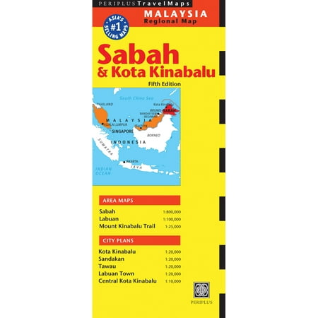 Sabah Kota Kinabalu Travel Map Fifth Edition Walmartcom