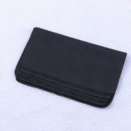 HEMOTON Set of 6 Microfiber Cleaning Cloths for Eyeglasses, Jewelry, Crafts, Camera Lens, Phone Screens - Black