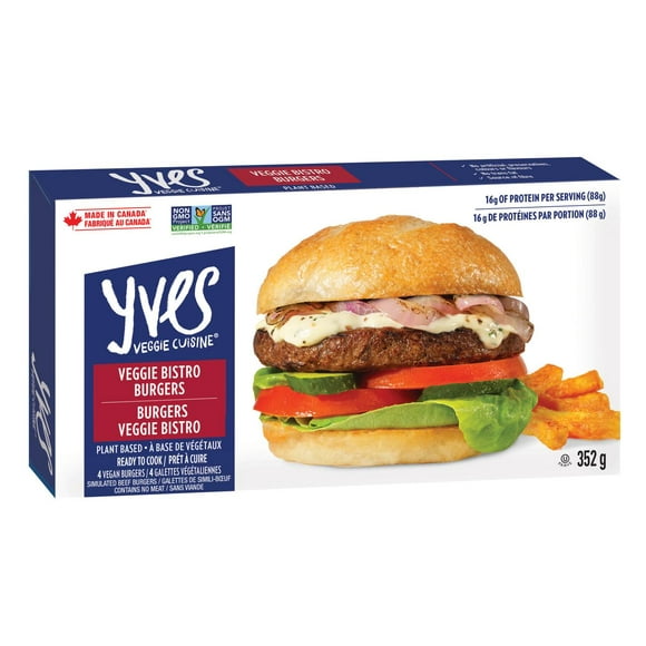 Burger végétarien Veggie Bistro d'Yves 352 g, Veggie Burgers