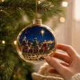thumbnail image 4 of MYUNNIL Glowing Christmas Ornament Ball, 3.14" Mini Shatterproof Light-Up Night Scene Clear Globe Pendant with Warm LED Light for Xmas Tree Home Party Decor, 4 of 6