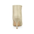 thumbnail image 2 of BLISSFUL STEP Women's Side Zip Pointy Toe Stiletto Heel Ankle Boots, 2 of 6
