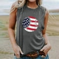 thumbnail image 2 of Usmisi 4th of July Tank Tops Independence Day Patriotic Tshirts Loose Fit Breathable Vest Womens Fashion Baseball US Flag Print Round Neck Sleeveless Summer Blouses Gray xl, 2 of 6