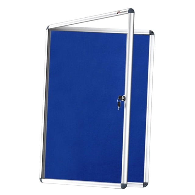 Flynix Lockable Notice Board Easy to Install Notice Display Board Tamperproof Accessory Premium Sturdy Durable Acrylic Cork Stainless Steel Suitable for Store Community Centre Office Single Lock