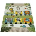 thumbnail image 4 of Paco Home Colorful Nursery Rug for Kids with Jungle Animals in Locomotive - Green Cream - 3'11" Round (4'Round), 4 of 5