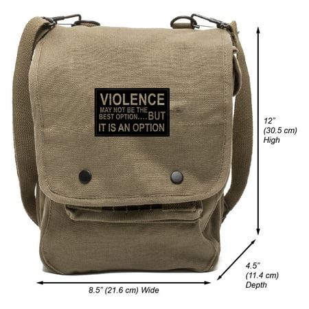 Army Force Gear Violence Is an Option Canvas Crossbody Travel Map Bag (Best Business Travel Gear)