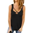 thumbnail image 4 of Xuanfei Women Solid Color Criss-Cross Neck Backless Sleeveless Tank Top, 4 of 5