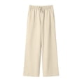 thumbnail image 6 of Axiiglly Wide Leg Pants for Women Drawstring Elastic Waist Flowy Trousers with Pockets Summer Beach Vacation Pants, S-2XL, 6 of 6