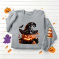 thumbnail image 6 of VKOYWKM Women's Halloween Print Crew Neck Sweatshirt Cute Spooky Graphic Sweatshirts Oversized Long Sleeve Sweatshirts Fall Pullover, 6 of 6