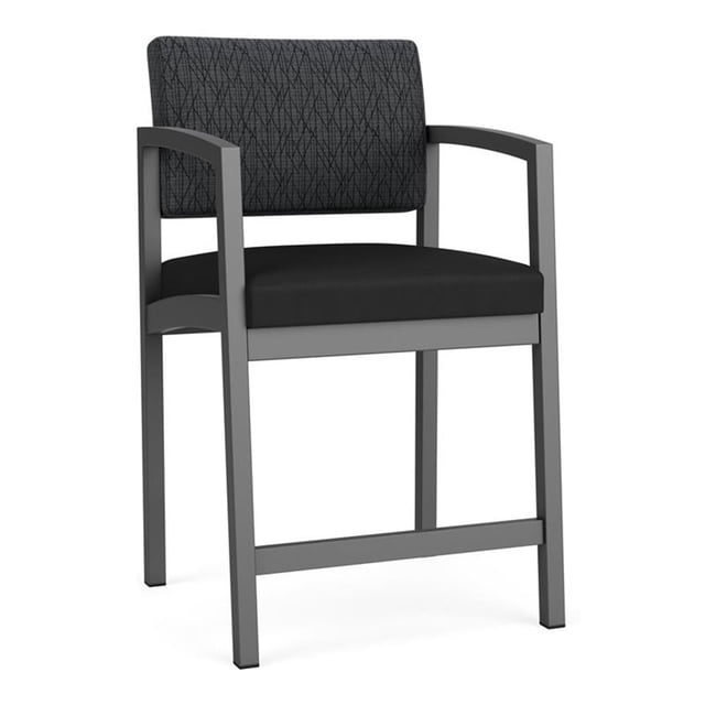 Chaise de Réception en Acier Lenox / Acier Charbon / Gris Foncé / Noir