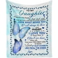 thumbnail image 1 of LHSHID Personalized Name Blanket Love Letter to My Daughter from Mom & Dad I Love You More Than You'll Ever Know Soft Warm Bed Blanket Gift, 1 of 5