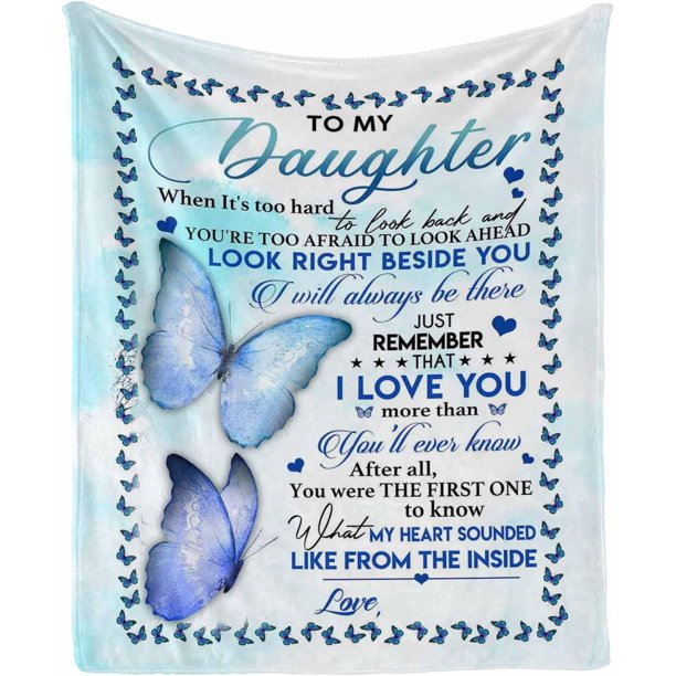 LHSHID Personalized Name Blanket Love Letter to My Daughter from Mom & Dad I Love You More Than You'll Ever Know Soft Warm Bed Blanket Gift