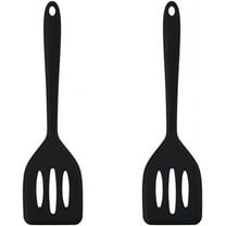 2Pcs Small Silicone Turner High Heat Resistant Slotted Spatula for Fish, Eggs, Pancakes and More