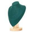 thumbnail image 1 of Organizador de exhibición de joyas, soporte de cadena de busto de madera, se siente muy bien al tacto. Verde M, 1 of 9