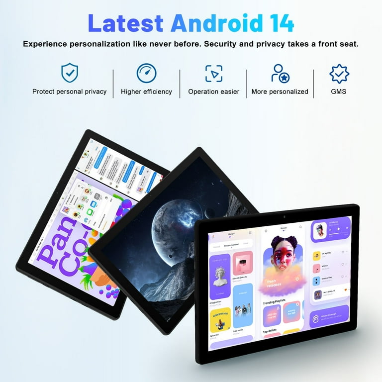 10.1inch Android 14 Tablet, Octa-Core Touch Screen Tablet