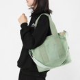 thumbnail image 5 of Handväska canvas, tote bag dam axelväska dam, canvas tote bag axelväska shopper med dragkedja för vardag, skola, shopping, arbete, resor, 5 of 5