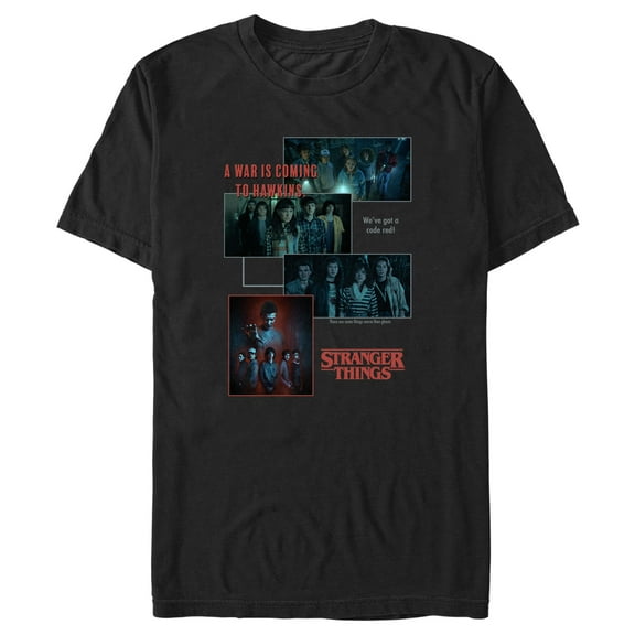 Netflix Men's Stranger Things Scenes Collage War Is Coming To Hawkins Graphic T-Shirt