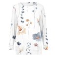 thumbnail image 4 of Long Sleeve Pullover for Women Round Neck Floral Printed Tops 2023 Winter Loose Casual Blouse, 4 of 5