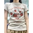 thumbnail image 2 of Y2k Aesthetic Summer New Cartoon Strawberry T-shirts Harajuku Short Sleeve Loose OCasual Tops Women O Neck All Match Casual Tees, 2 of 5