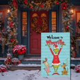 thumbnail image 4 of Christmas Welcome to Whoville Garden Flag, Christmas Garden Flag Fall Winter Garden Flags Xmas Decorative Outdoor Yard Burlap Flag 12 x 18 Inch, 4 of 6
