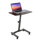 thumbnail image 3 of Seville Classics Airlift Height Adjustable Mobile Rolling Laptop Cart Computer Workstation Desk, Table for Home, Office, Classroom, Hospital, w/Wheels, Walnut, Flat (24"), 3 of 16