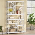 thumbnail image 1 of Tribesigns Bookshelf, Industrial 8-Tier Etagere Bookcases, Rustic Tall Book Shelf Open Display Shelves, Wood Look Accent Shelving Unit with Metal Frame for Home Office, Living Room, Bedroom, 1 of 7