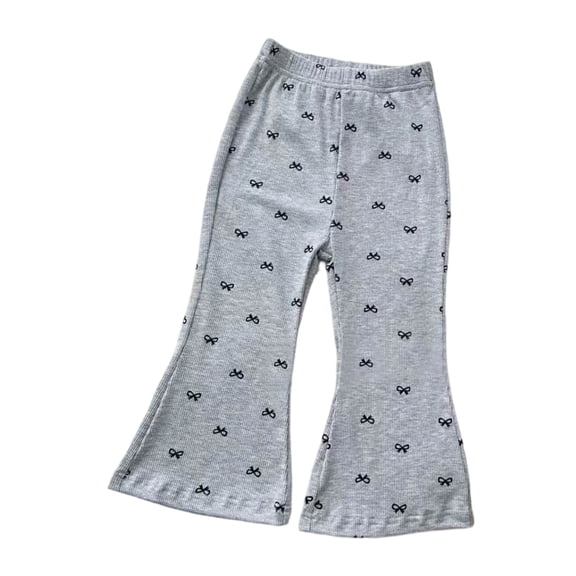 Karoyedx Toddler Pants Girls Flare Leggings Casual Bootcut Pants Kids Bell Bottoms Yoga Dance Trousers Grey Size,7-8 Years