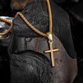 thumbnail image 4 of Small Cross Necklace for Men, Speroto Gold Mens Necklace with Cross Pendant and Wheat Chain, Cross Necklace Simple Jewelry Gift for Men 20inch, 4 of 7