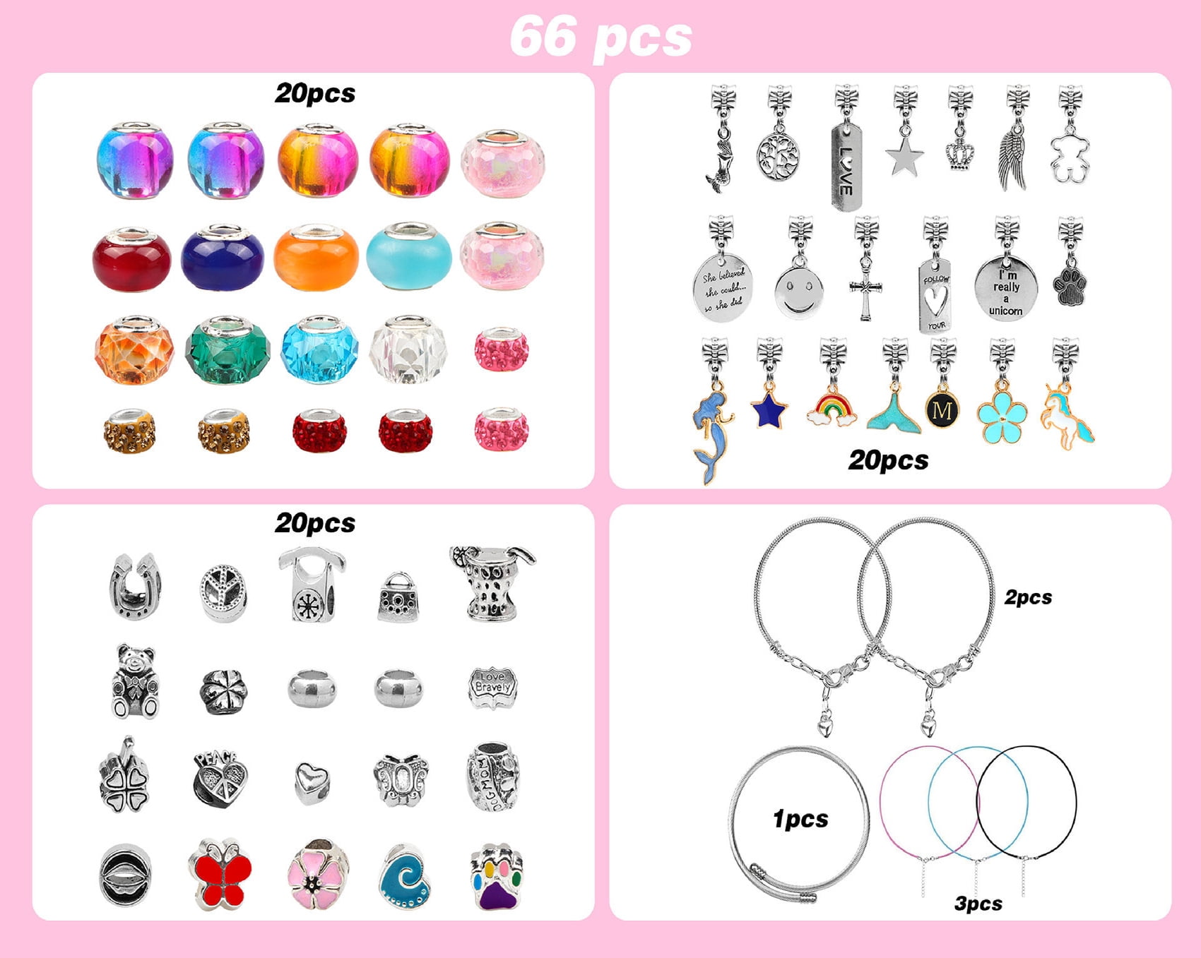 129PCS Charm Bracelet Making Kit Jewelry Making Unicorn Gifts for Teens  Girls Crafts 8-12 Years - Christmas Gift Idea for Teen Girls 