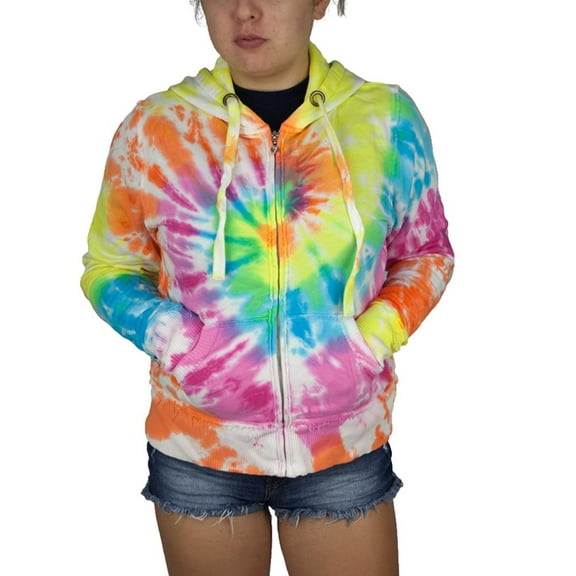 Tie Dye Womens Full Zip Hoodie