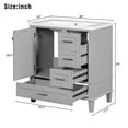 30'' Solid Wood Bathroom Vanity with Resin Sink, Modern Grey Storage ...