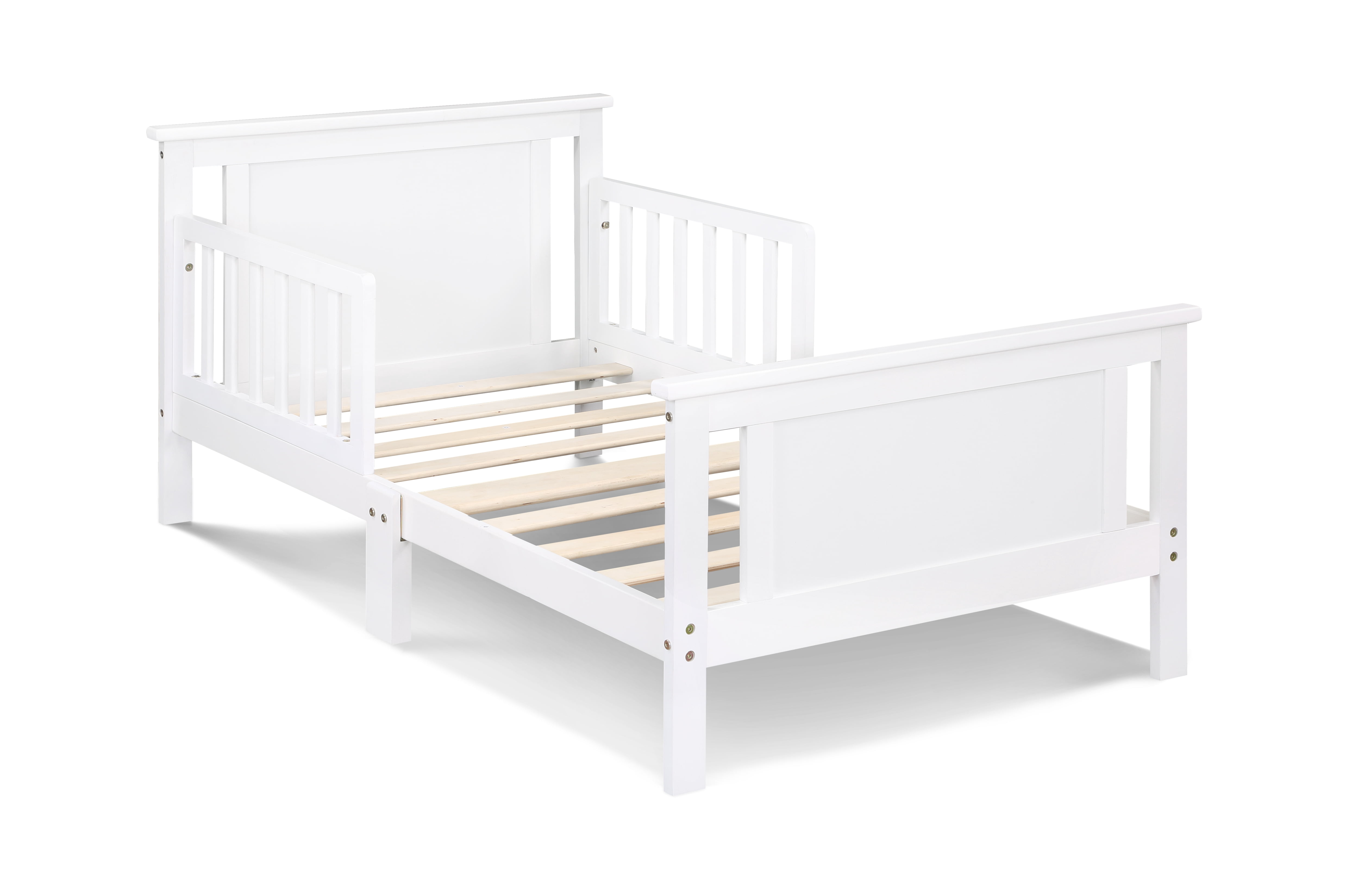 Olive & Opie Connelly Reversible Panel Toddler Bed in White/Rockport Gray