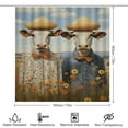 thumbnail image 2 of Farmhouse Highland Cow Funny Cattle And Flower 4PCS Shower Curtain Sets with Rugs with Non-Slip Bath Mat Toilet Rug，72" X 72", 2 of 8