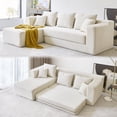 thumbnail image 2 of 106.5” Sectional Sofa with Chaise,  YINIX 3 Seater L-Shaped Sofa Couch  for Living Room, Beige, 2 of 7