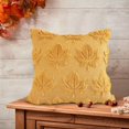 thumbnail image 4 of Fall Pillow Covers 18x18 Inch, 3D Velvet Maple Leaf Throw Pillow Case with Warm Caramel Color, Decorative Cushion Cover for Couch Sofa Thanksgiving Home Decor, 4 of 6
