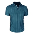 thumbnail image 2 of Kakii Men's Short Sleeve Texture Polo Shirts Casual Summer Classic Collared Golf Shirt, 2 of 7