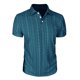 thumbnail image 2 of Blusa y camisa de manga corta con cuello vuelto para hombre, informal, a la moda, con botones, lisa, de poliéster., 2 of 7